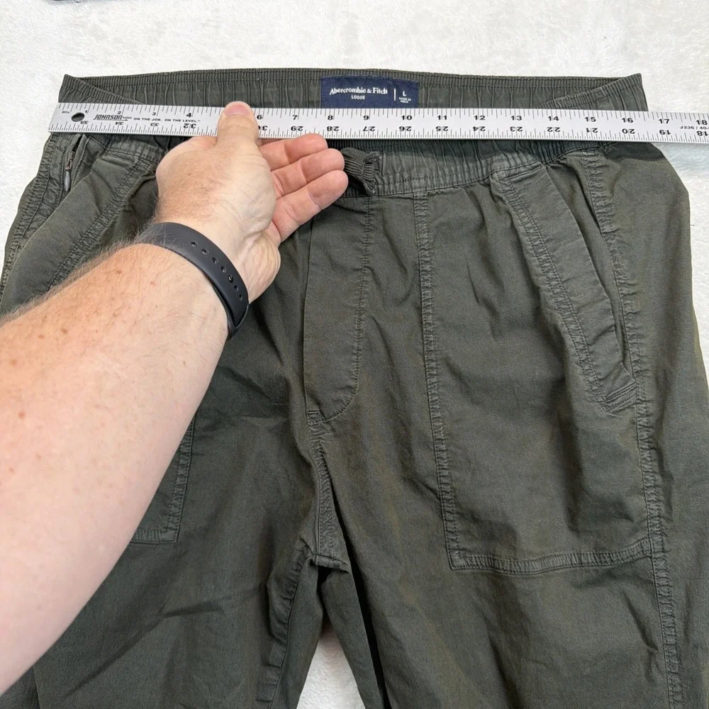 Abercrombie & Fitch Mens Cargo Jogger Pants Large Olive Green Utility